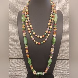 Set Of Vintage Lucite Multicolor Necklaces